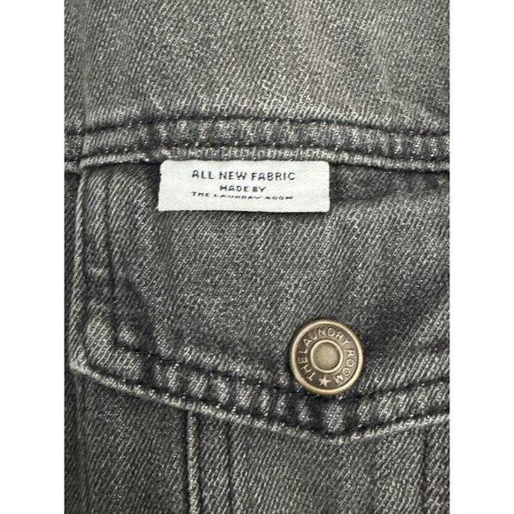 The Laundry Room Jean Jacket One Size Moto Acid Wash Rose All Day Preppy Y2K - Picture 5 of 12